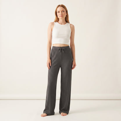 Kadın Tek Beden (S-XXL) Fitilli Raporlu Eşofman, Gündelik Pijama